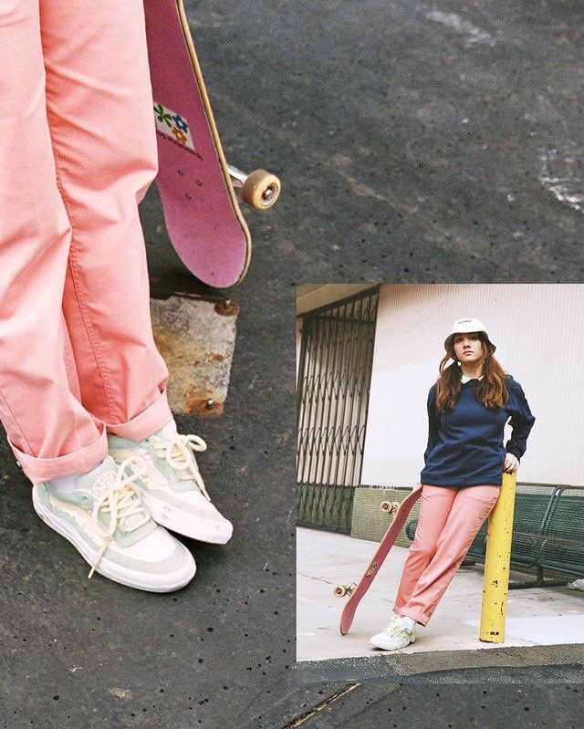 getvans66's tweet photo. #VANSNEWS @brightonzeuner brings a pop of pastel to her new Wayvee colorway coming to skate shops and https://t.co/w1FQDwNANo Sept. 13. https://t.co/ZlZgRsRyMS