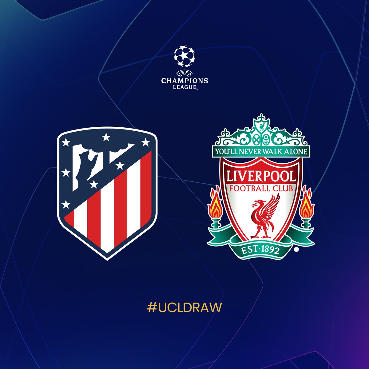 المنافس الأول! 

. <a href="/LFC/">Liverpool FC</a>
. ❓
. ❓

#قرعة_دوري_الأبطال 💫
