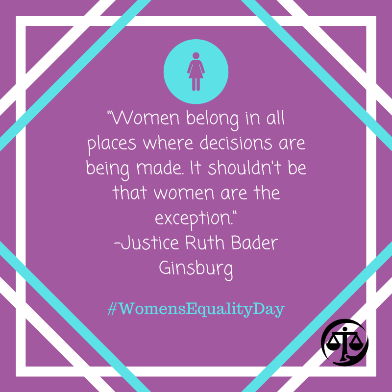 WashLawyers's tweet photo. While we commemorate the passage of women’s suffrage in the U.S., we know the fight for equality is not over. The wage gap and workplace discrimination are just tow of the issues. Pro bono lawyers are key advocates in this fight. #WomensEqualityDay #EqualPay #doProBono https://t.co/Wfq58oAsz5