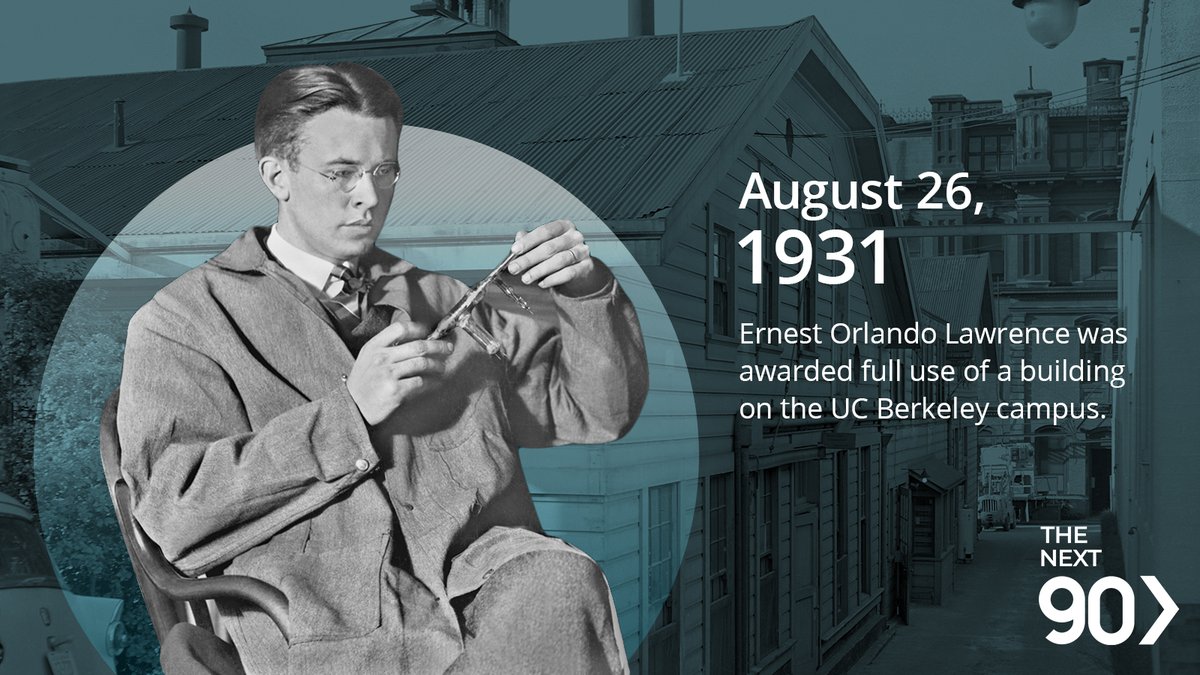 BerkeleyLab's tweet photo. It’s our 90th birthday! 🎂

On this day in 1931, Ernest O. Lawrence received permission to open up a lab to pursue his studies in #particleacceleration.

Celebrate our 90th Founder’s Day by taking a step back through our history. #BerkeleyLab90

A thread👇🏽 https://t.co/c8KtxdxPhb
