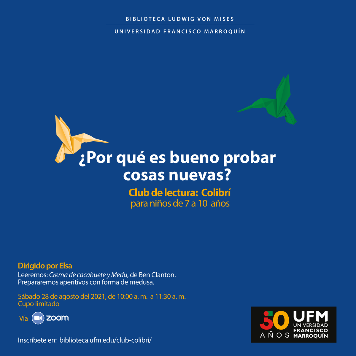 UFMedu's tweet photo. ¿Quieres saber más de nuestros clubes de lectura?
https://t.co/JLNcnWorL1
#UFMbiblioteca #clubcolibrí #pequeñoslectores #UFMvirtual #clubesUFM #MegustaUFM #50añosUFM https://t.co/ULMi2FZELE