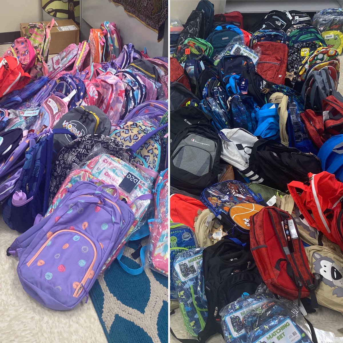 Abby_Conner1's tweet photo. So grateful for the blessing of *230* backpacks and supplies from our partners at @EBPCtn!! What an amazing gift to help make sure our @GlenviewMNPS students are off to a great start this school year. https://t.co/Ht8jV4zTmb