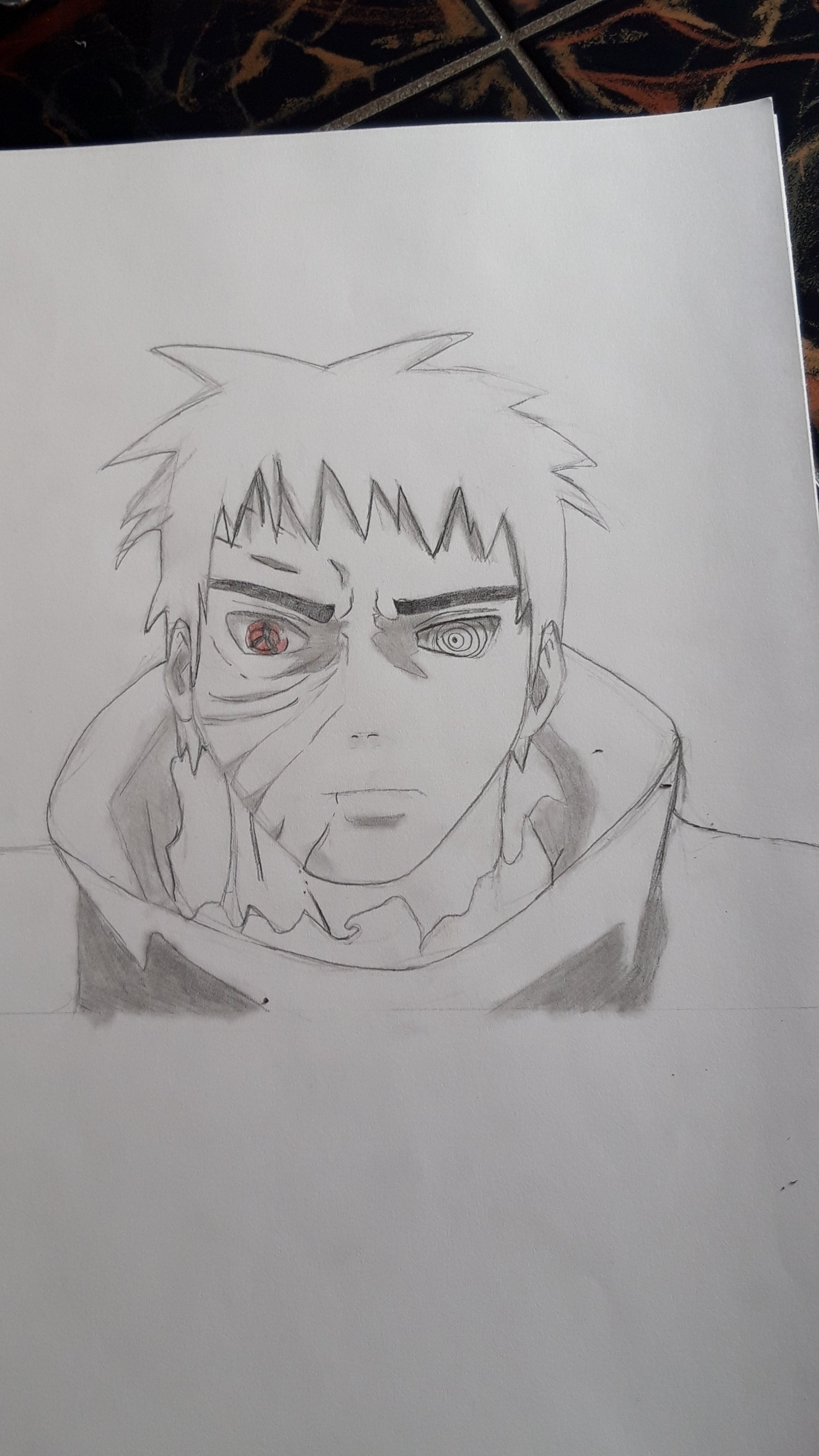 This is Uchiha Obito from Naruto.  Naruto sketch, Naruto drawings, Anime  sketch