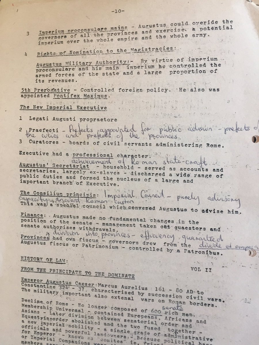 Archival treasure! I was deeply moved to find these notes, with my annotations, on Roman Law from our 1991 studies with Kempton Makamure our lecturer. It is thanks to him that I deepened my love for Rome, and especially my interest in Roman military history and ALL the Caesars!