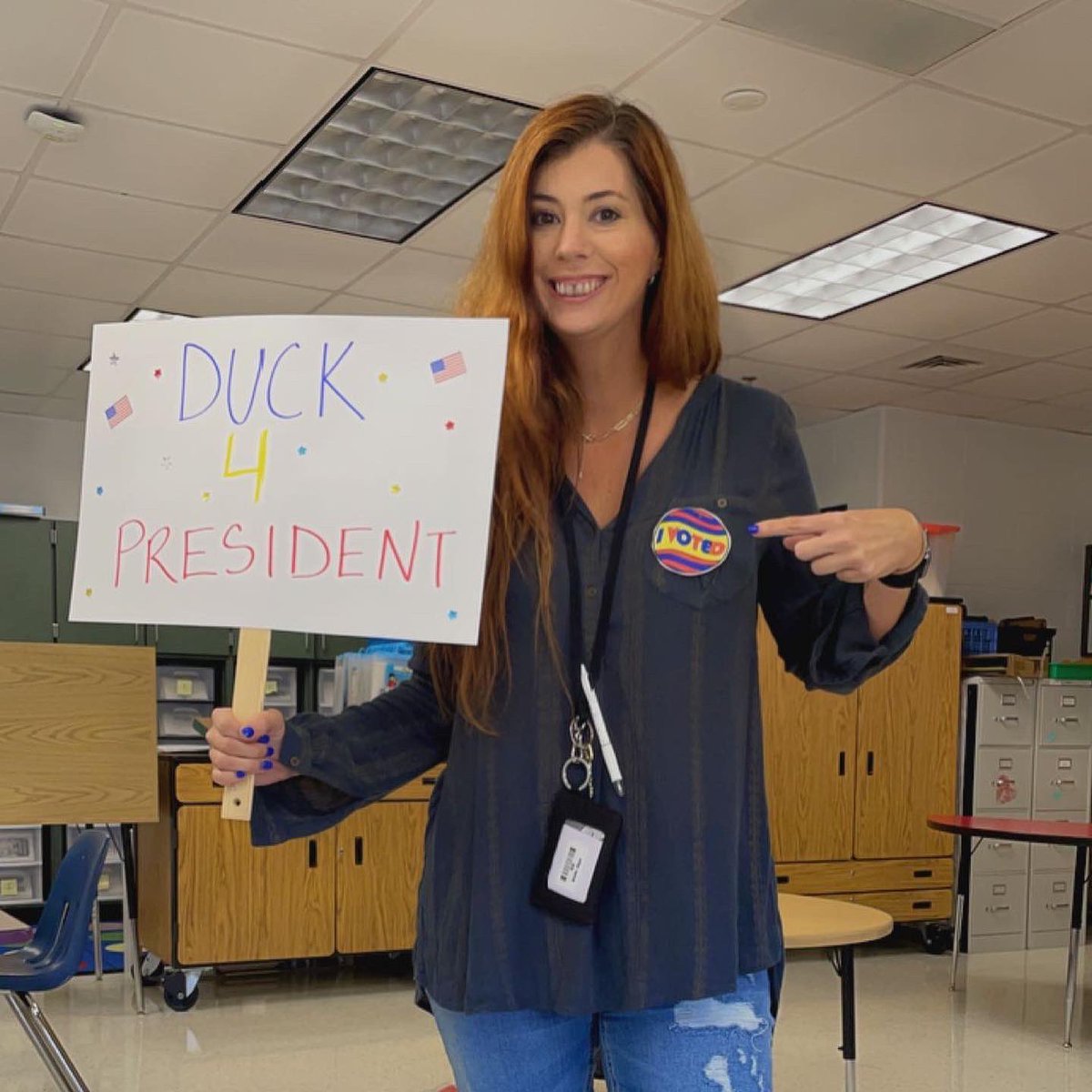 mvschaffer's tweet photo. It’s Election Day in 2nd grade @GreenvilleES !! Vote DUCK 4 President!! #yourvotecounts #rockthevote #iapprovedthismesaage #paidforbyduck4president #noduckleftbehind https://t.co/rVh4paw3bj