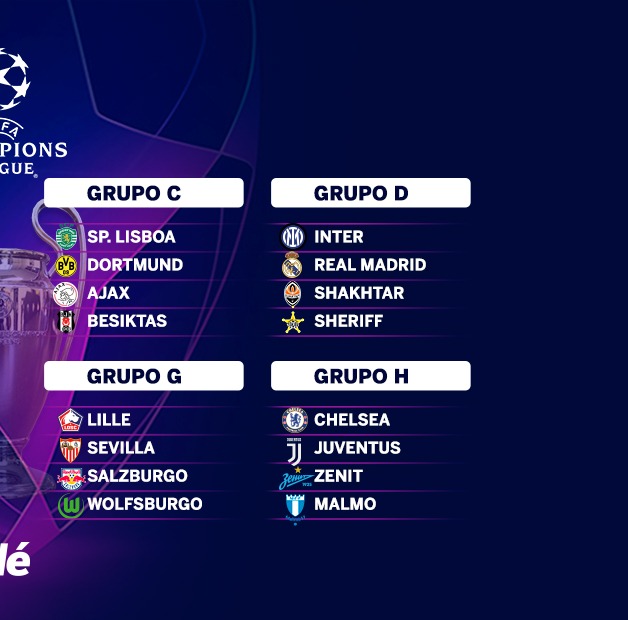 DiarioOle's tweet photo. 𝐆𝐫𝐮𝐩𝐨 𝐀
🏴󠁧󠁢󠁥󠁮󠁧󠁿 Manchester City
🇫🇷 PSG
🇩🇪 Leipzig
🇧🇪 Brujas

𝐆𝐫𝐮𝐩𝐨 𝐁
🇪🇸 Atlético de Madrid
🏴󠁧󠁢󠁥󠁮󠁧󠁿 Liverpool
🇵🇹 Porto
🇮🇹 Milan

𝐆𝐫𝐮𝐩𝐨 𝐂
🇵🇹 Sporting
🇩🇪 Dortmund
🇳🇱 Ajax
🇹🇷 Besiktas

𝐆𝐫𝐮𝐩𝐨 𝐃
🇮🇹 Inter
🇪🇸 Real Madrid
🇺🇦 Shakhtar
🇲🇩 Sheriff

https://t.co/qaEHlDAhR4 https://t.co/LYIdEm3eNP