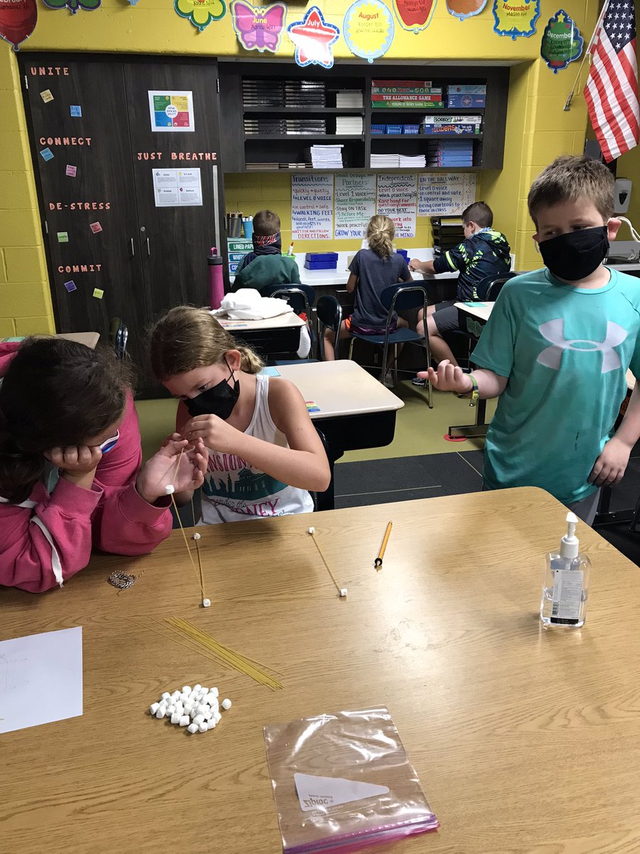 MrsLewis4th's tweet photo. Who will build the tallest freestanding structure??🤔 The Marshmallow Challenge is going down in 4th grade! https://t.co/vVm2Q6iBhg