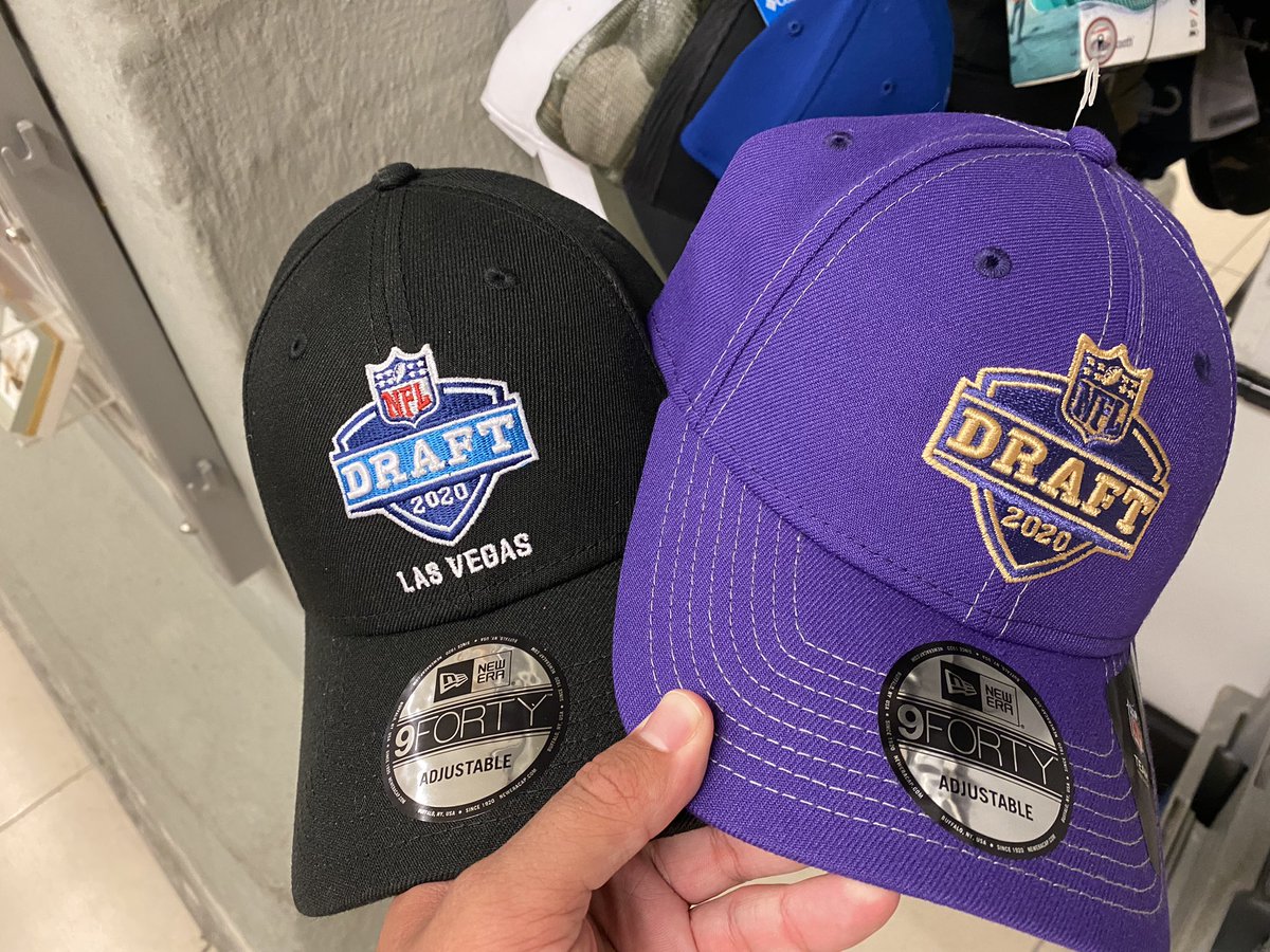 .@UniWatch I’m at a TJ Maxx in the city and found these 2020 NFL draft hats. Both say Vegas. Obviously the draft was pushed to Goodell’s basement instead https://t.co/hPiUVGPeYL