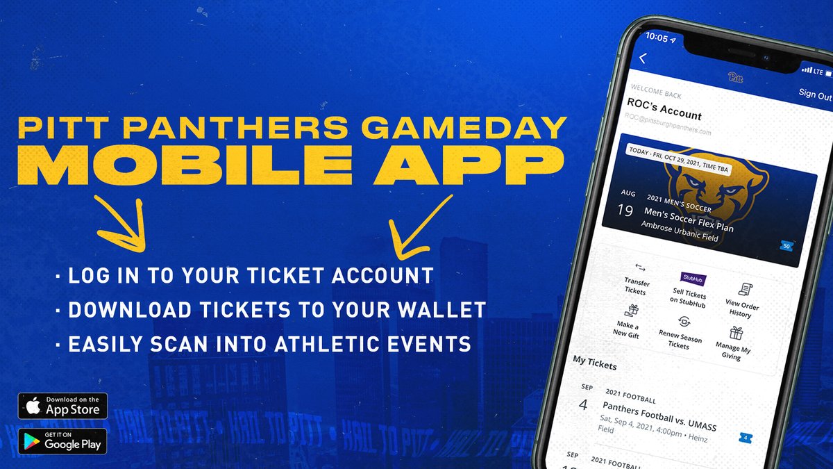Pitt Athletics On Twitter Digital Tickets And Parking Passes Are Available Now Download Yours Through The Pitt Panthers Gameday App More Info Https T Co Oyluve9xay H2p Https T Co Kgzbiygpjq Pitt Athletics On Twitter Digital Tickets And Parking Passes Are Available Now Download Yours Through The Pitt Panthers Gameday App More Info Https T Co Oyluve9xay H2p Https T Co Kgzbiygpjq