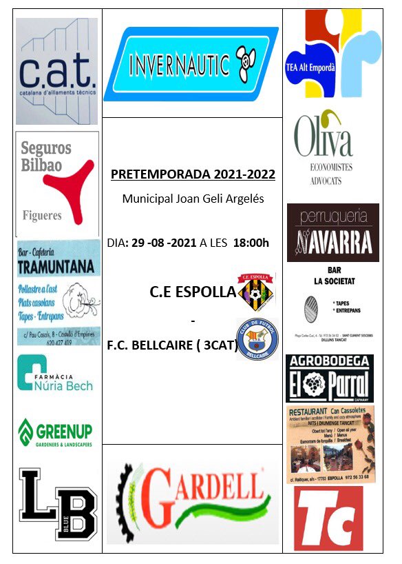 1er partit de pre-temporada <a href="/CEEspolla/">C.E.Espolla</a> <a href="/BellcaireCf/">CFBellcaire</a>