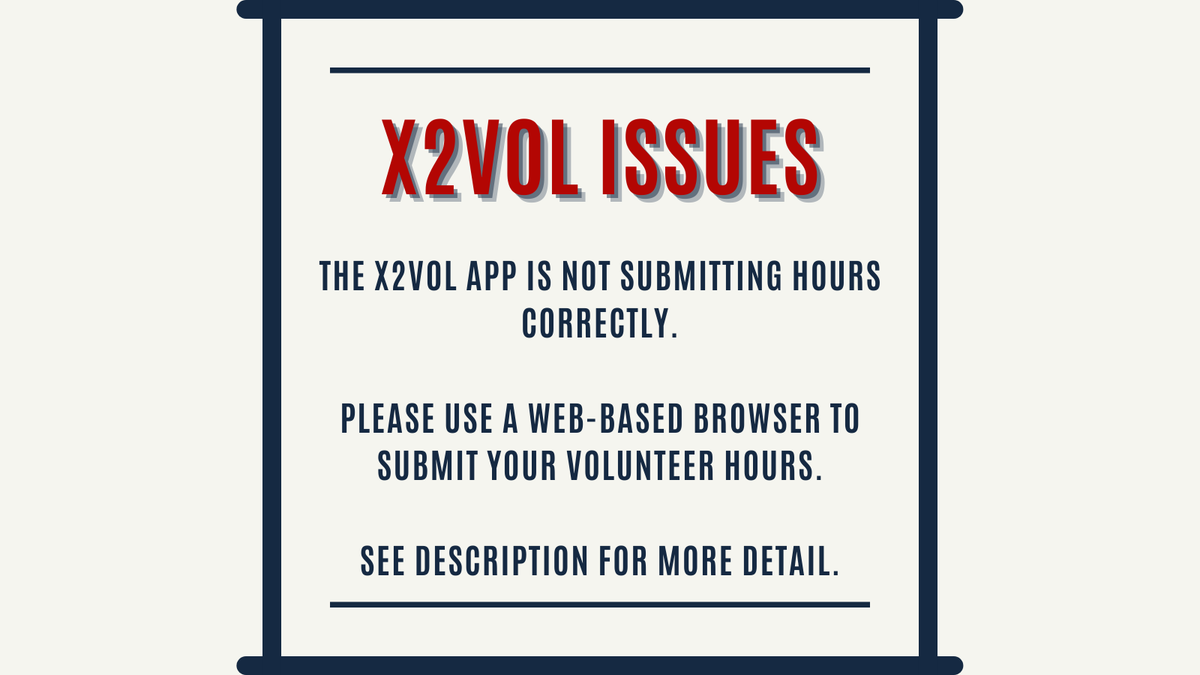 Counselors_MHS's tweet photo. Submissions made using the x2vol app haven't been allowing students to mark them as 'school' or 'community' &amp; don't post for my approval.
To submit hours, please log into https://t.co/ukQxAJxllq using a web-based browser to submit your hours.
- Mrs. Spreer erins@usd383.org https://t.co/vd471nbqdY