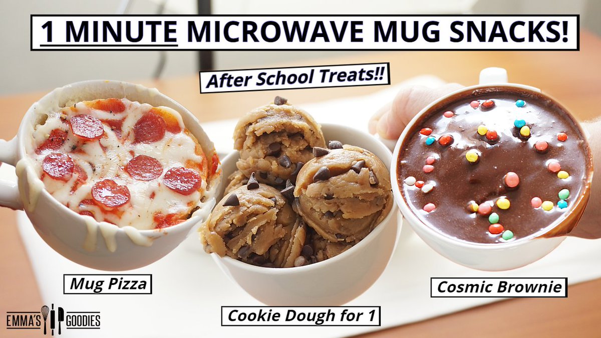 New Video! New 1 Minute Mug Treats!!☕🍕🍪 Whether you're heading back to school, work or just craving a fast treat these are the perfect quick snack!
youtube.com/watch?v=9YiYg-…
#microwave #snacks #backtoschool #mugrecipes #emmasgoodies #mugpizza #brownie #mugbrownie #cookiedough