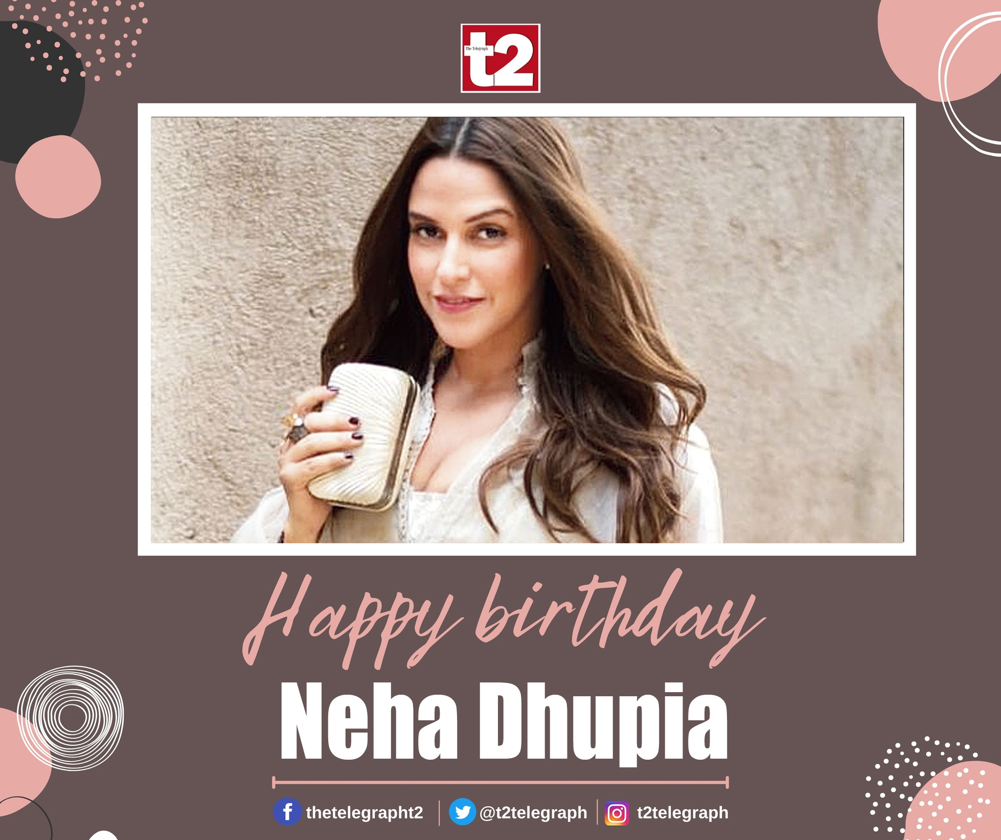 T2 wishes the articulate, spunky and soon mom-to-be Neha Dhupia a very happy birthday! 
