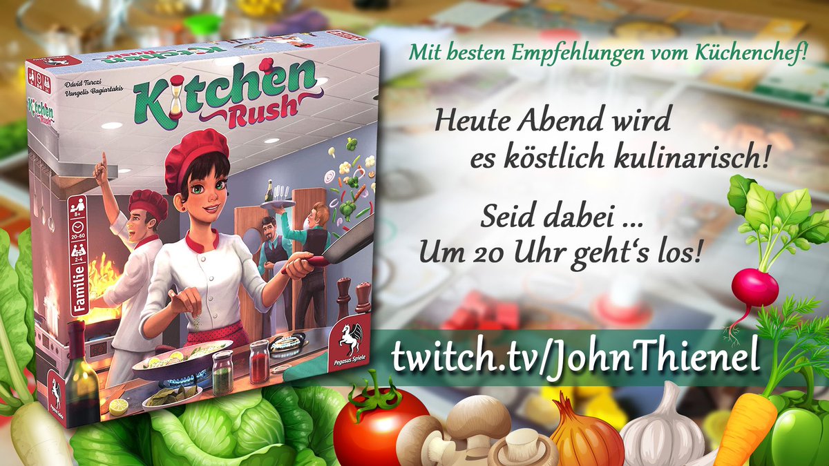 JohnThienel's tweet photo. Heute Abend wird es turbulent! Seid dabei, wenn wir im #Stream gemeinsam die Töpfe und Pfannen schwingen und versuchen, uns ein nobles ⭐️⭐️-Restaurant zu erkochen!🥦🍖👨🍳 Ab 20 Uhr geht's los!
▶️ https://t.co/NSn8T4Obnj
▶️ https://t.co/eHyfc4XvUH
#twitch #livestream #kitchenrush https://t.co/hubXqEQTSS
