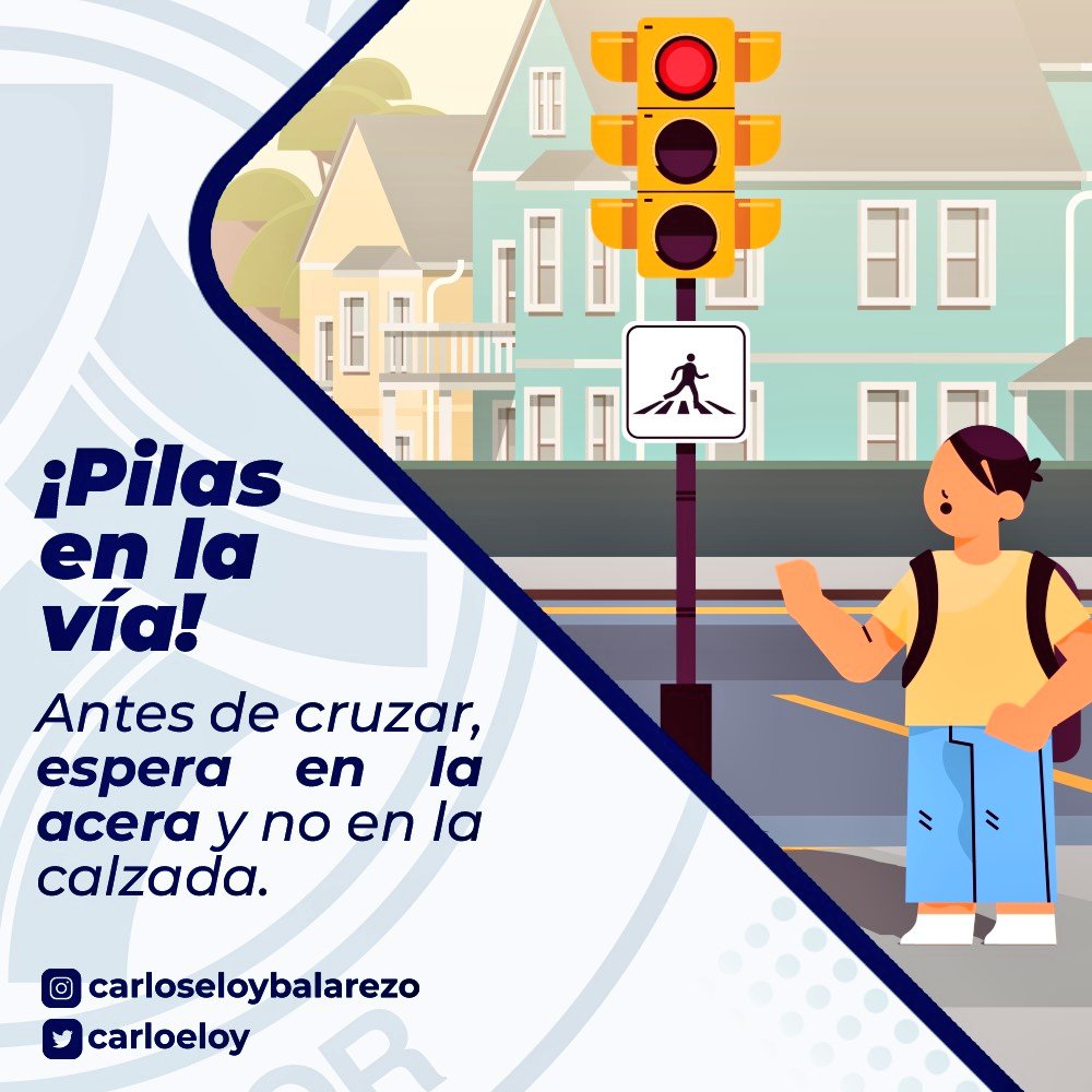 Recuerde verificar las señales de tránsito, antes de cruzar la vía y evita distracciones.

Juntos lograremos una convivencia vial segura y responsable.