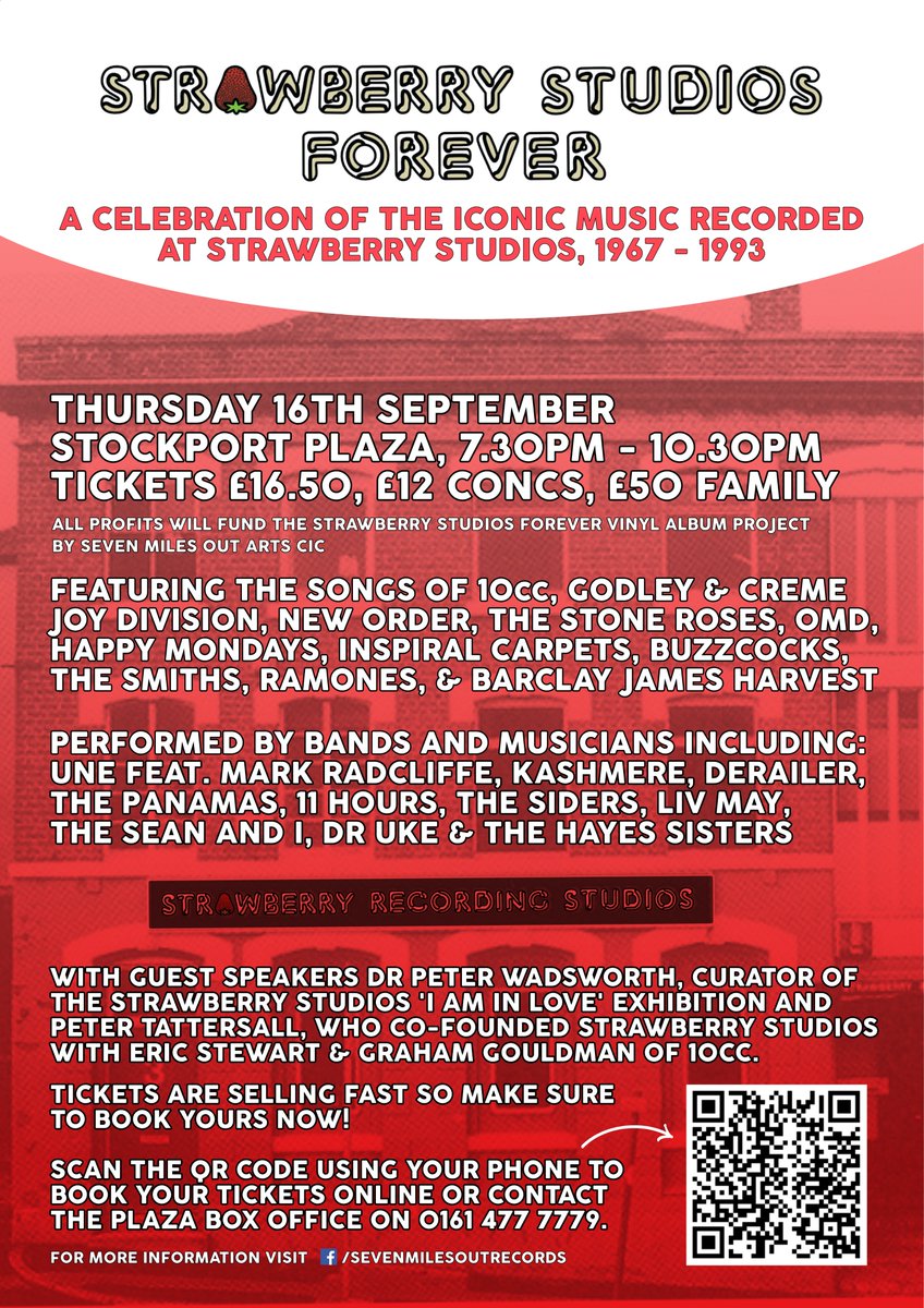 RT #StrawberryStudiosForever <a href="/stockportplaza/">StockportPlaza</a> celebrating the music recorded at <a href="/StrawberryNorth/">Strawberry Studios</a> with <a href="/weareUNE/">UNE</a> <a href="/kashmere/">Kashmere</a> <a href="/ThePanamasBand/">The Panamas</a> <a href="/Derailer_Band/">Derailer Official</a> <a href="/hayes_sisters/">The Hayes Sisters</a> @DrUkeUK <a href="/TheSiders1/">TheSiders</a> <a href="/LivMayMusic/">Liv May</a> <a href="/11Hours/">11 Hours</a> <a href="/SeanMMedia/">Sean Macreavy</a> speakers <a href="/PeterWadsworth/">Peter Wadsworth</a> &amp; co-founder Peter Tattersall 🍓