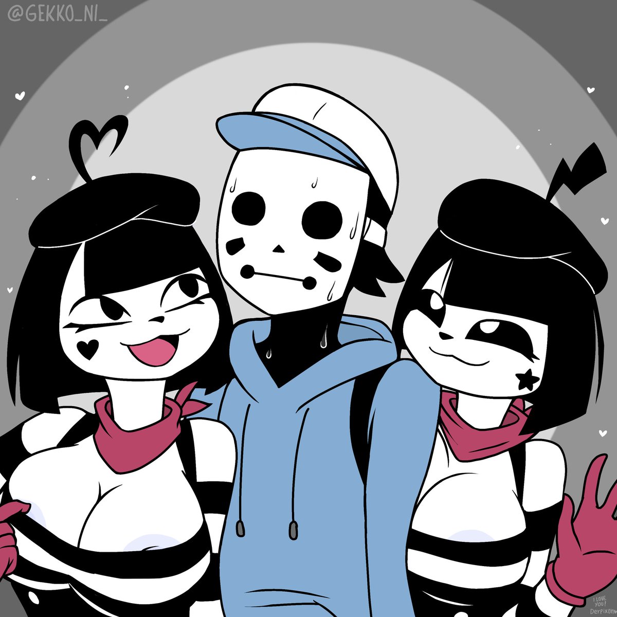 GEKKO_NI_'s tweet photo. I made a fanart with
BonBon and ChuChu!🖤❤ uwu  
@derpixon
I love your animations~♡

~I've followed you for years, you inspire me >w< https://t.co/8Y3c4UOk7z