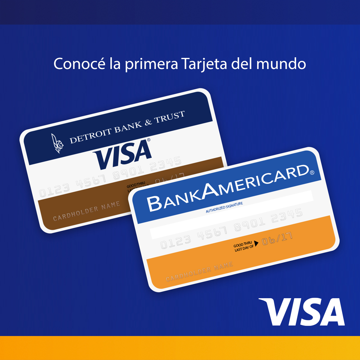 😲 #Tbt ❘ Sabías que en 1958 “Bank of America” lanzó #BankAmericard, la primera tarjeta de crédito de consumo de uso general en forma de tarjeta de papel con un límite de 300 USD. 💳 
#WelcomeHere #VisaEverywhere