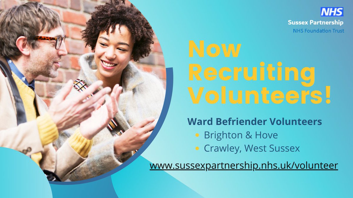 Become a #WardBefriender #Volunteer with @SPFT_PPT @withoutstigma #MeantalHealth #Brighton & #Hove #Crawley #WestSussex