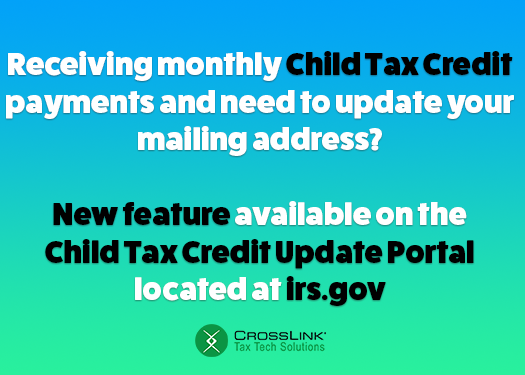 CTTS_Tax's tweet photo. New feature available for those individuals receiving monthly Child Tax Credit payments.

Read more
https://t.co/6DG9Pxw3hF

#tax #taxpro #taxpreparation #taxpayments #irs https://t.co/I8SaYW2ifl