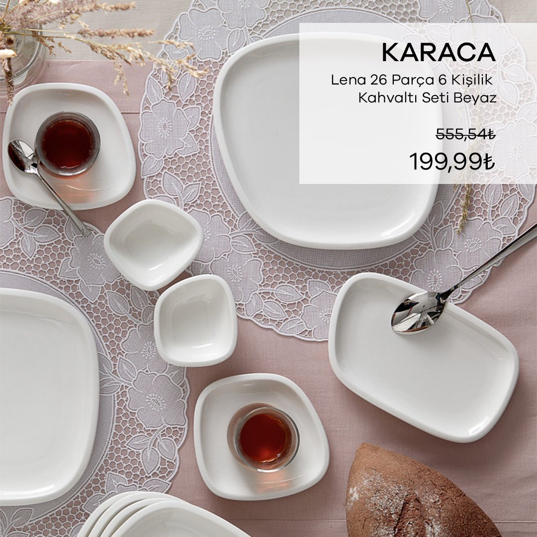 Lena 26 Parça 6 Kişilik Kahvaltı Seti, stil sahibi kahvaltı masalarının vazgeçilmezi.  

Karaca Lena 26 Parça 6 Kişilik Kahvaltı Seti 199.99 TL!

Linke tıkla, hemen satın al: bit.ly/KaracaLenaKahv…