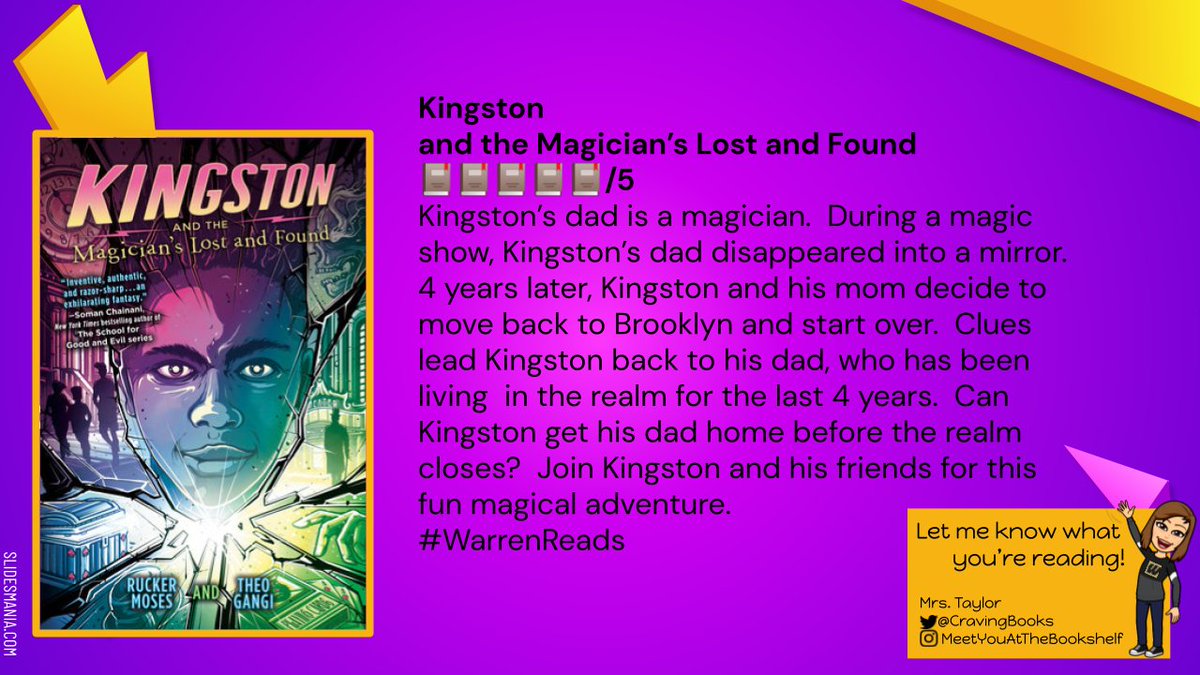 Great read alert!  If you enjoy magic and adventure, this book is for you.  I recommend this book for my 7th &amp; 8th graders.  #WarrenReads