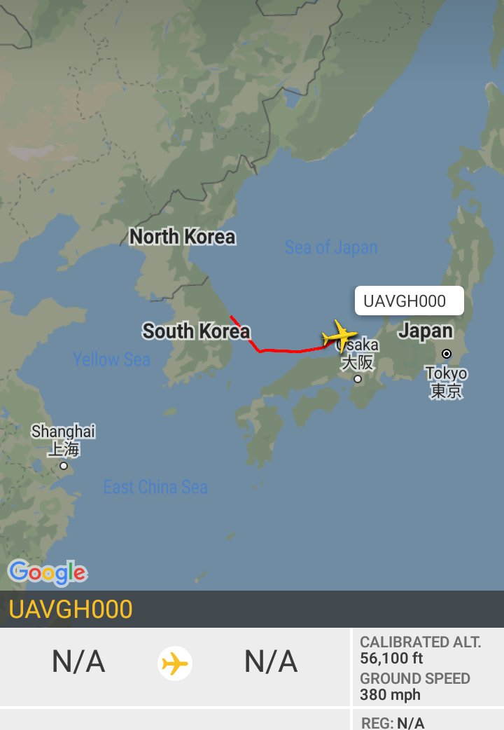 Oceanworldfree's tweet photo. 🇺🇲USAF UAVGH000 #AE61BC 

#Honshu #SeaOfJapan

RQ-4 https://t.co/hHJSlKPtEm