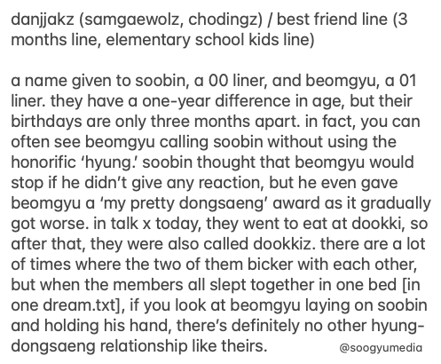 soogyumedia's tweet photo. the full description for soobin and beomgyu's unit name, danjjakz :D https://t.co/6LQavEm7xd
