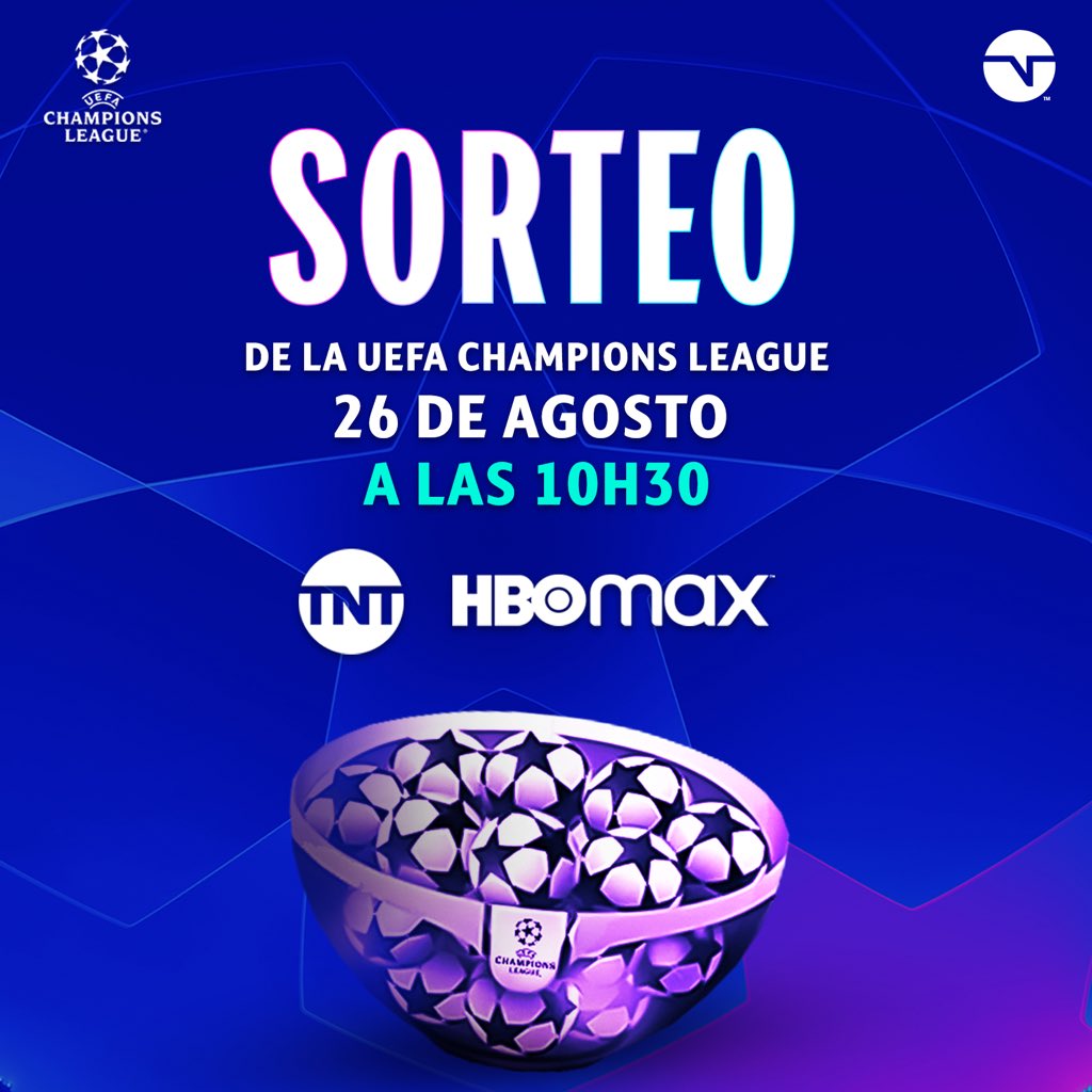 ¡Estamos listos para la magia de la <a href="/ChampionsLeague/">UEFA Champions League</a> más grande de todos los tiempos! 🎩🪄

¡HOY vive el sorteo por <a href="/HBOMaxLA/">Stream en Max Latinoamérica</a> y <a href="/TNTLA/">TNT™ América Latina</a>!

#LaChampionsMásGrande #TNTSportsMex

✍🏼 IG ascronicasdewesley