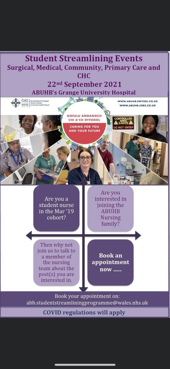 Are you a Student Nurse Qualifying in March 2021? Why not come along to our drop in session.This opportunity allows you to meet with our Nursing teams to discuss opportunities etc.
Come and join us and find out what we have to offer you. 
To find out more please see the below