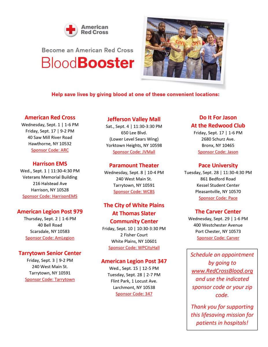 Thanks for being a blood booster!  We struggled to collect the needed blood during August due to not only the end of summer typical lethargy. I am hoping to start strong with September and I need your help.  Please share this with everyone and ask them to do the same.