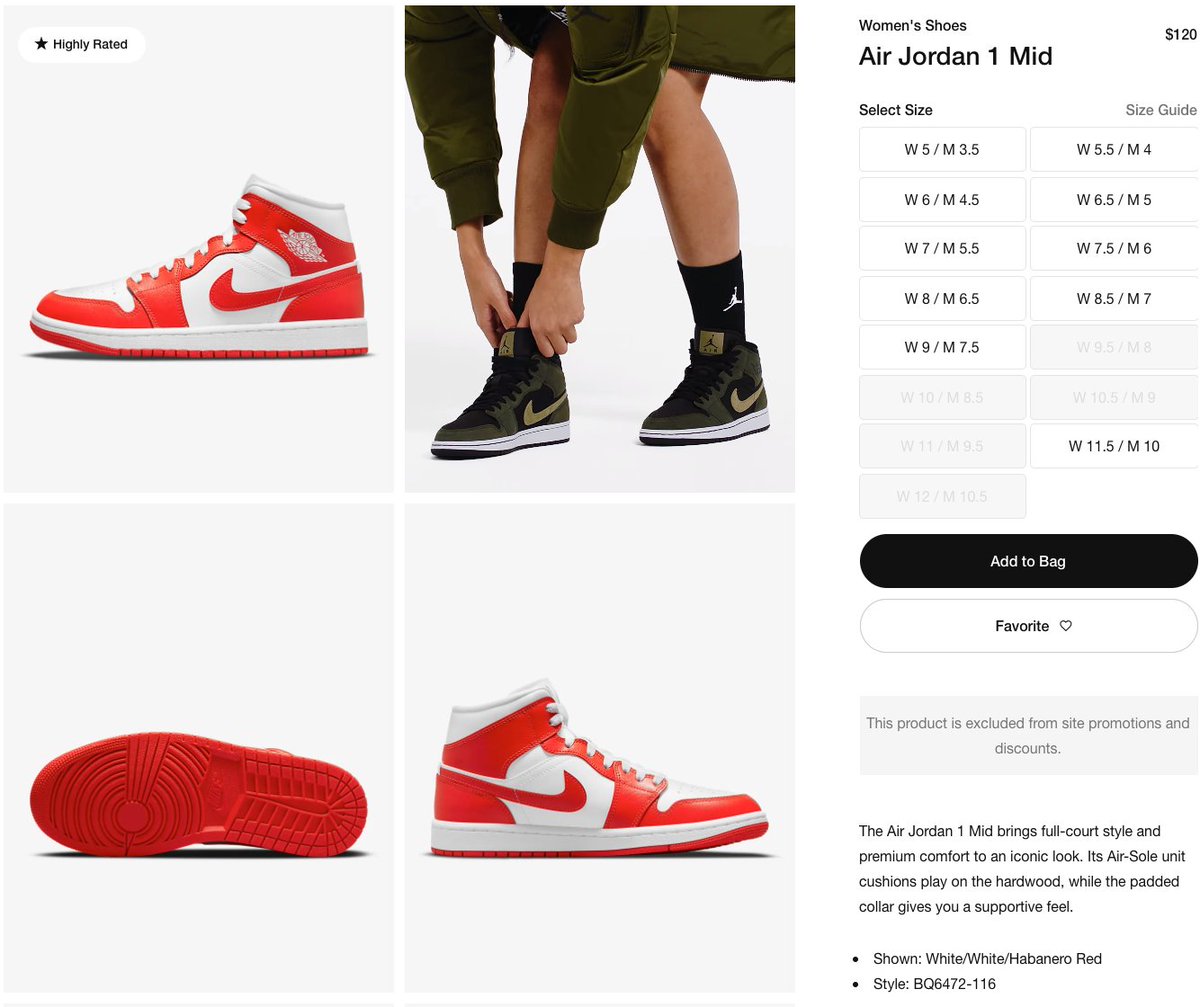 SOLELINKS on X: Ad: Few sizes available Women's Air Jordan 1 Low LV8D  'Bred' Revolve: Nike:   / X
