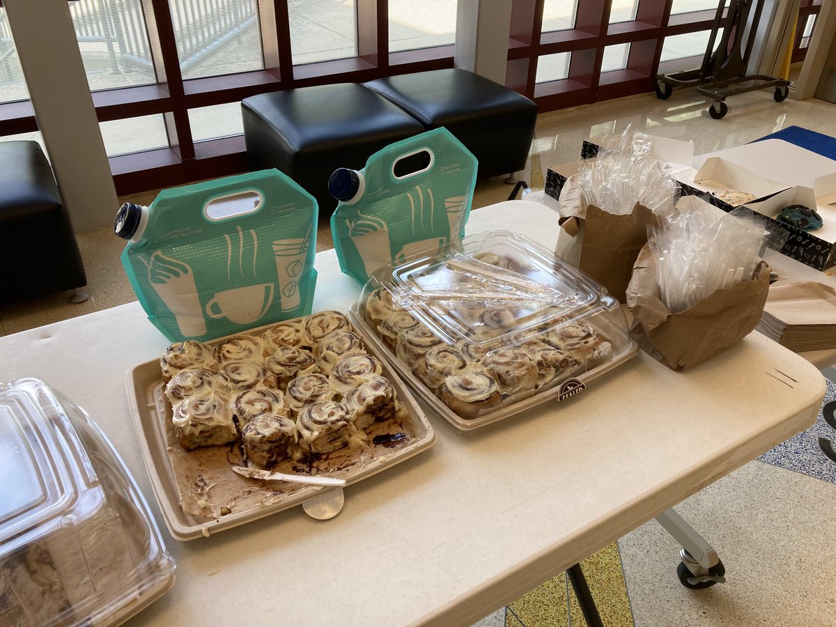 RCVprincipal's tweet photo. We are so lucky to work in the Carderock community! Yummy @Cinnabon from our PTA!! We are so grateful! #CarderockMagic #lovemyjob https://t.co/Zk6oE0nCH6