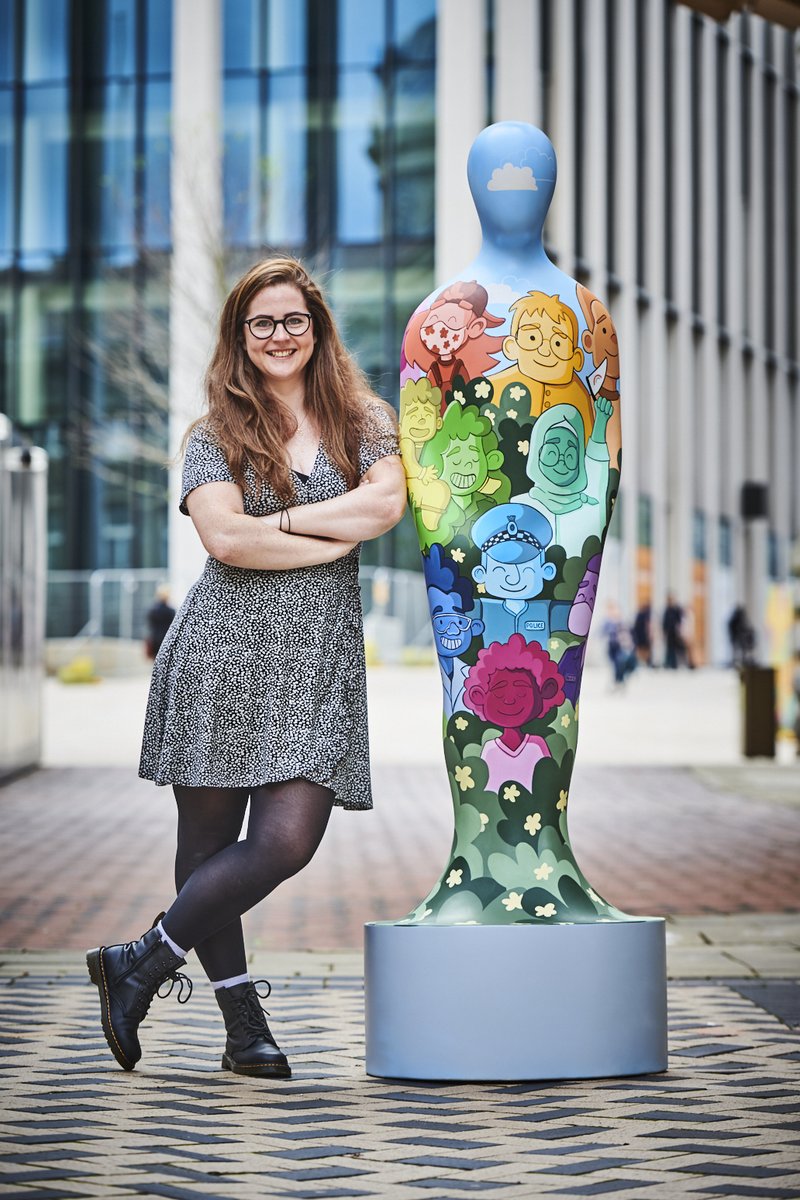 gratitudeinart's tweet photo. @JessPerrin1  is an illustrator who creates traditional &amp; digital work. Her design We Can Be Heroes, sponsored by @Wesleyan, depicts a colourful expression of gratitude for some valued &amp; hardworking professions. We celebrate community coming back together. #thisisgratitude https://t.co/uA5kRCnCyS