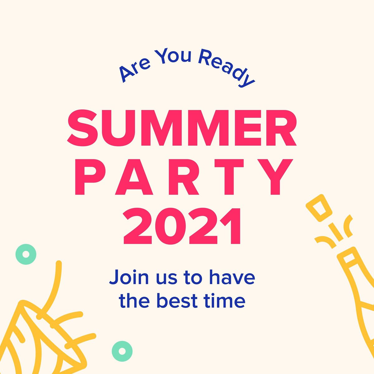 Helsinki are you ready?!? The most epic PARTY of SUMMER 2021 is tomorrow! 

👉 Who: You. Us. Everyone in the Helsinki Startup Ecosystem
👉What: Annual Summer Party!
👉Where: SPACES Bulevardi, Albertinkatu 25, 00180 Helsinki
👉When: TOMORROW! August 27th at 5 PM