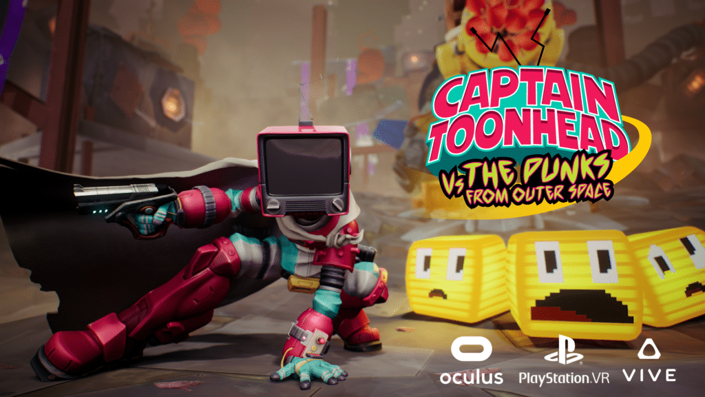 UploadVR's tweet photo. We jump into the weird world of Captain Toonhead vs the Punks From Outer Space with an exclusive trailer! Is this tower defense hybrid one to watch?

https://t.co/TDgBEDYCZf https://t.co/TIl0yHNW4s