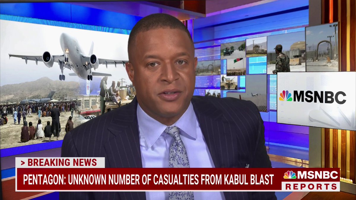 LIVE on <a href="/MSNBC/">MSNBC</a>: 

<a href="/craigmelvin/">Craig Melvin</a> leads continuing coverage after Pentagon confirmed explosion outside Kabul airport. msnbc.com/live
