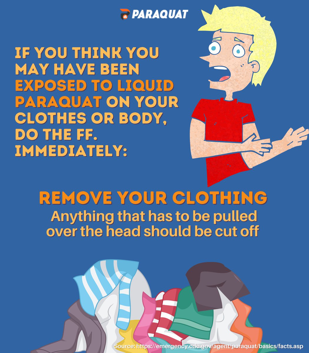 ParaquatAware's tweet photo. When ingested or inhaled, #paraquat poisoning may result in death. Here's what to do in case of exposure:

#weedkiller
#herbicide 
#poisoning https://t.co/62yQPlT2Cu