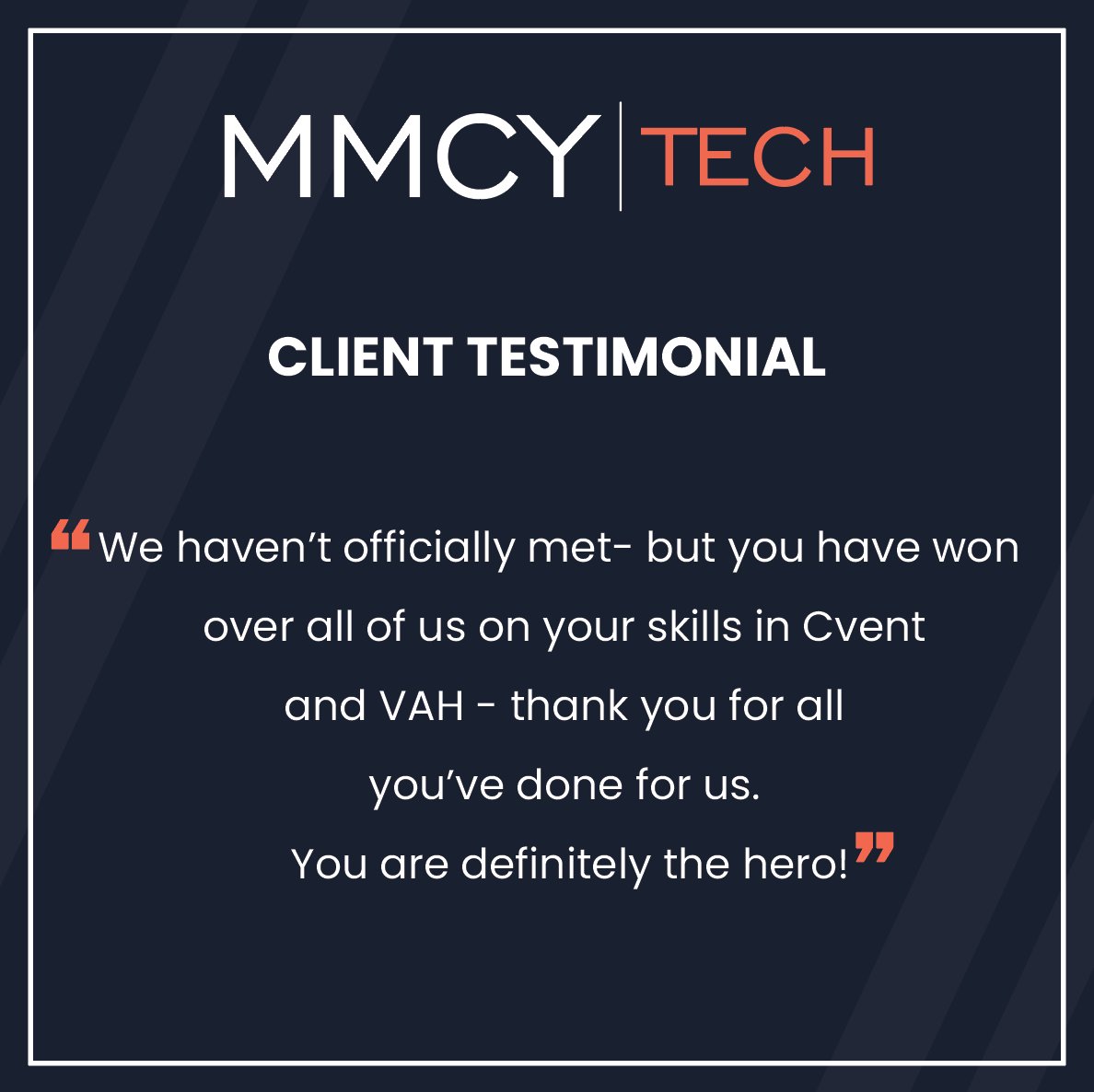 Another great review from one of our clients! We are so grateful for our resources and the level of support they provide.
#cventecosystem #cvent #cventsupport #virtualevents #vah #events2021