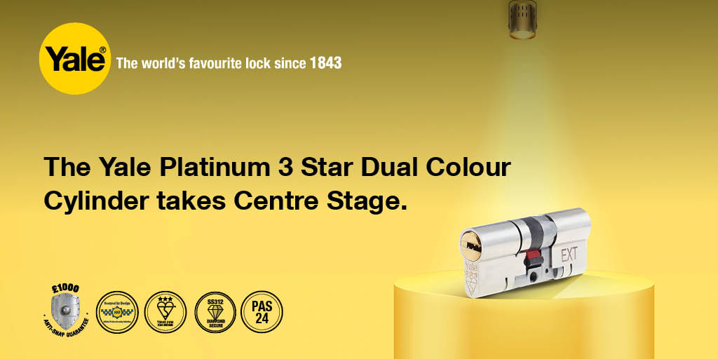 YaleDWS's tweet photo. The dual colour #TS007 3 Star #Kitemarked #AntiSnap Cylinder has been tested to the #BritishStandard BS EN1303:2005, #SS312 sold secure accredited and is @securedbydesign approved.
To find out more please contact your Yale account manager or visit https://t.co/GX9oKHnU8v https://t.co/tpPcX8t1Qf
