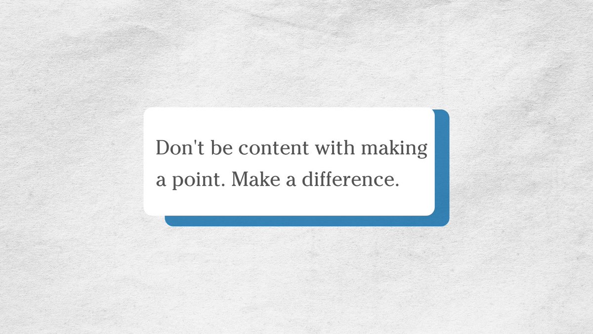 AndyStanley's tweet photo. Never make a point at the expense of making a difference. https://t.co/jvlT7voc9K