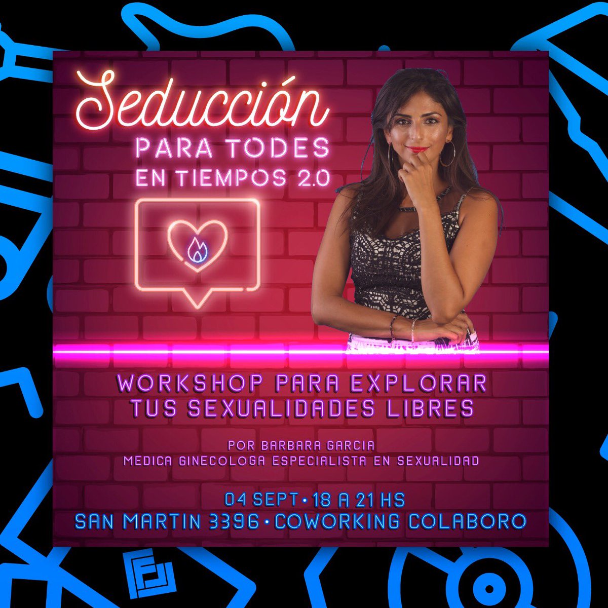 tickets4lovers's tweet photo. Sábado 04 de Septiembre se viene el Workshop para explorar tus sexualidades libres! ⁣
🌈SEDUCCIÓN PARA TODES EN TIEMPOS 2.0🔥⁣
Por Barbara García, Médica ginecóloga especialista en sexualidad.⁣
⁣⁣⁣⁣⁣⁣
📍 Coworking Colaboro
Entradas a la venta en https://t.co/znQ8htgRgt https://t.co/vLCiWKBv2g