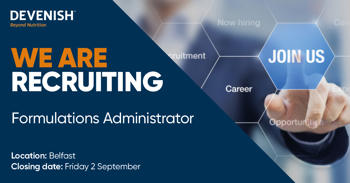DevenishNutri's tweet photo. We’re searching for a formulations administrator to join our team in Belfast. If you have a degree in agriculture, animal science or a related subject and are seeking a new challenge, apply now https://t.co/QIVMSNaTmP https://t.co/BHyerPYA6W