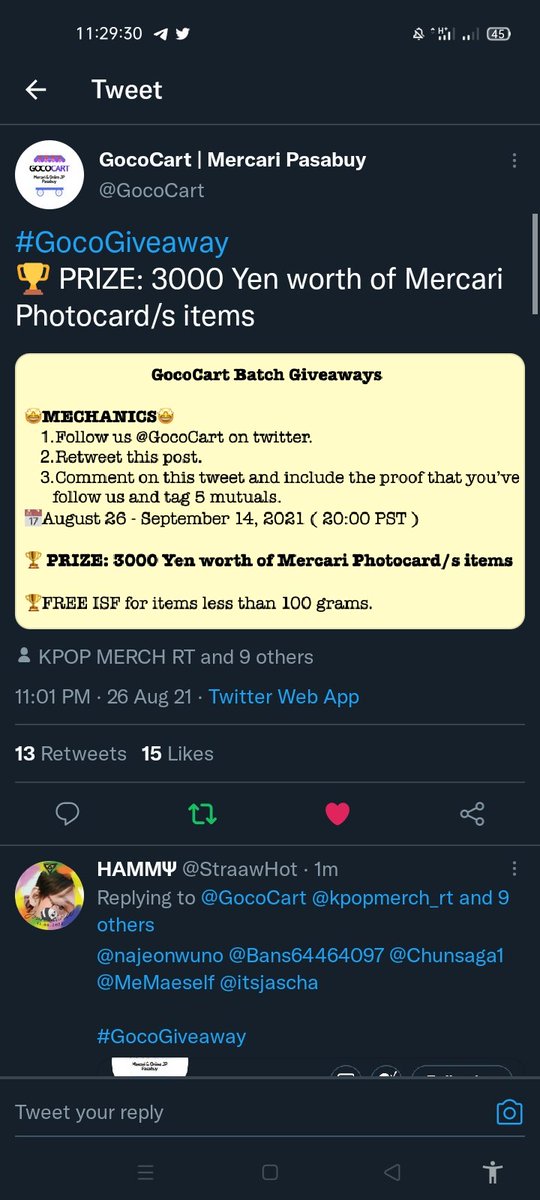 StraawHot's tweet photo. @GocoCart @kpopmerch_rt @merchrt_ @kpopmerchph_rt @ENHYPENMARKETPH @PoliceEnhypen @ENHYPEN_merchRT @svtmp_ph @_ikonrtbot @BTSmerchPHL @RVMerchRT @najeonwuno @Bans64464097 @Chunsaga1 @MeMaeself @itsjascha
#GocoGiveaway https://t.co/8bXzZxnWzJ