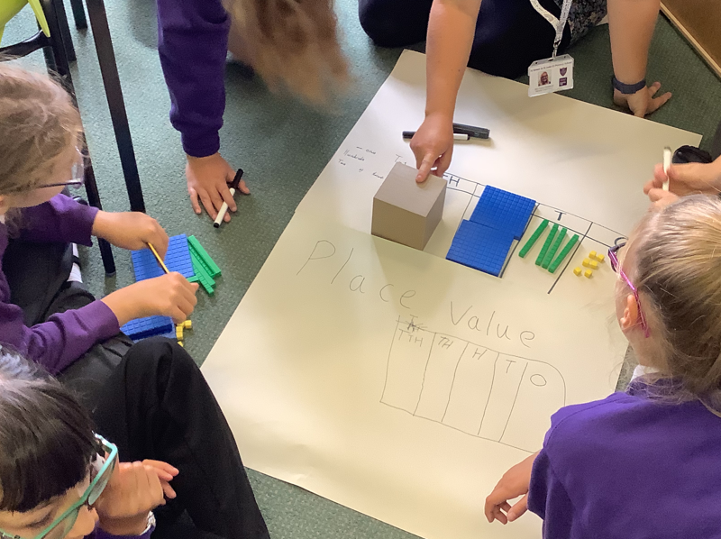 SSSJ_RISE's tweet photo. #year6 - First maths lesson of the academic year - #talkingmaths. We played some games and then presented what we knew about Place Value. It was tricky to explain but we were able to show what we knew using equipment and diagrams. #maths #sssj @Rise_MAT https://t.co/qygNCuhf7M