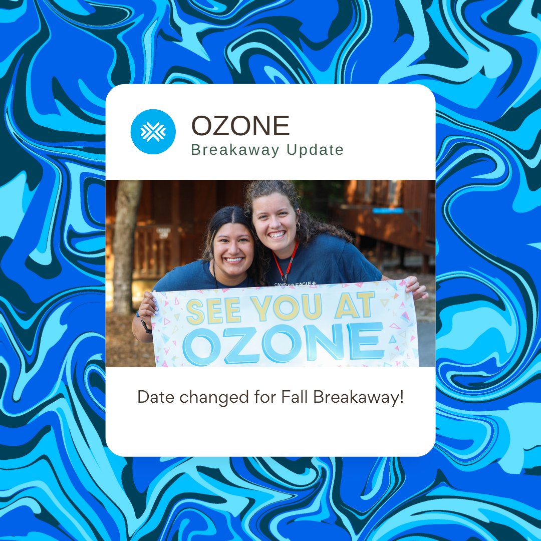 UPDATE: Fall Breakaway date changed to Saturday, September 11. 

Who: 5th - 12th grade students
When: September 11th
Where: Camp War Eagle
Cost: $10 per student