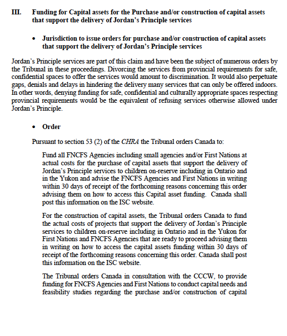cblackst's tweet photo. Breaking good news for First Nations kids!  The Tribunal issues another order today requiring Canada to pay for family friendly buildings to house prevention services and to support services under Jordan's Principle. More coming soon! https://t.co/7XPTgUDMkv