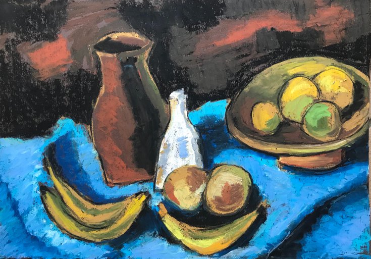 Bananas In Blue by Milica Radović #pastel #drawing #art artfinder.com/product/banana… <a href="/artfinder/">Artfinder</a>