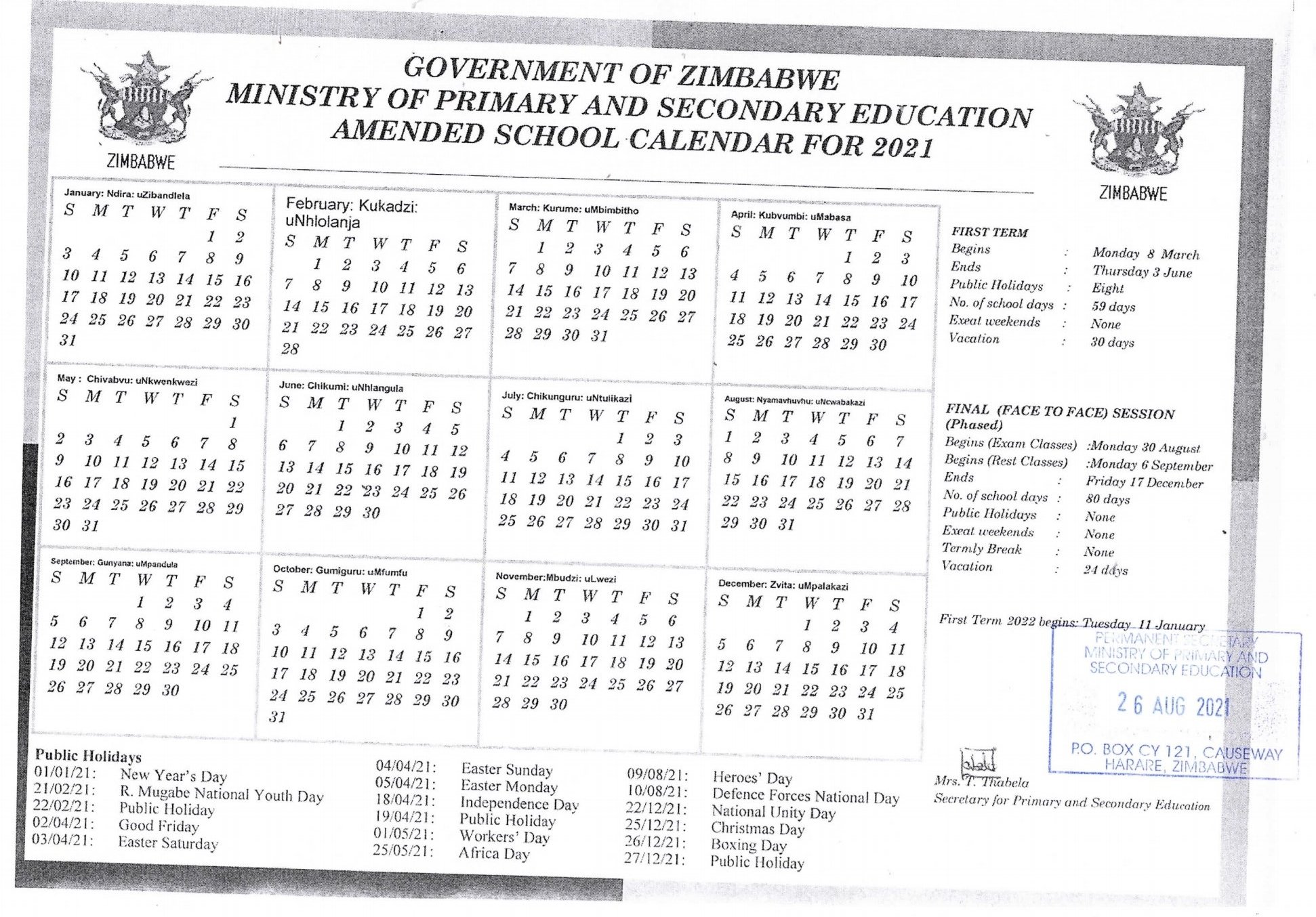 TheNewsHawks on X: "#ChangingWorld Zimbabwe's amended school calendar is a  stark reminder of how disruptive Covid-19 has been. This year,children will  have only 139 school days and must be in class until