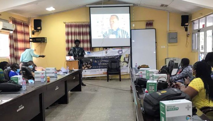 NCSQGhana's tweet photo. Mr. Albert Tetteh (CEO &amp; Founder, #NCSQuiz) had an awesome session at the ASPnet Schools and UNESCO Clubs workshop for School Coordinators. Together, we will continue making EDUCATION appealing to all sects of Ghanaians &amp; beyond #SignificantImpacts QUALITY EDUCATION FOR ALL #NCSQ https://t.co/uxYXx7lo7q